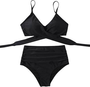SUUKSESS Women Wrap Bikini Set Push Up High Waisted 2 Piece Swimsuits | Amazon (US)