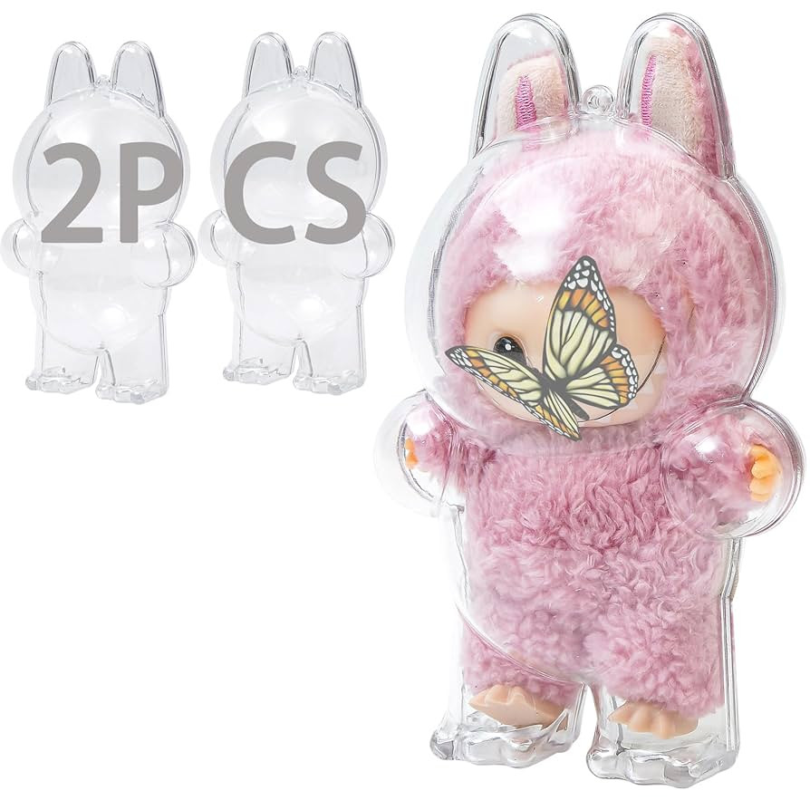 2PCS Intended for Labubu case，Clear Figure Display Bag with Keychain for Doll,Plastic Protectiv... | Amazon (US)