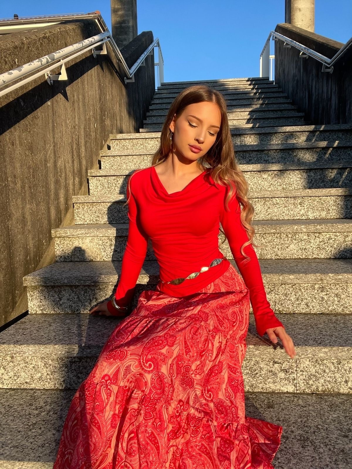 Red Romantic Outfit

red modest outfit, modest fashion, modest outfit, red maxi skirt, red long sleeve top, feminine outfit, romantic outfit, elegant outfit, red monochrome outfit, classy outfit, modest feminine style, maxi skirt outfit, red outfit inspiration, feminine fashion, elegant modest outfit, romantic fashion, statement outfit, modest style inspiration