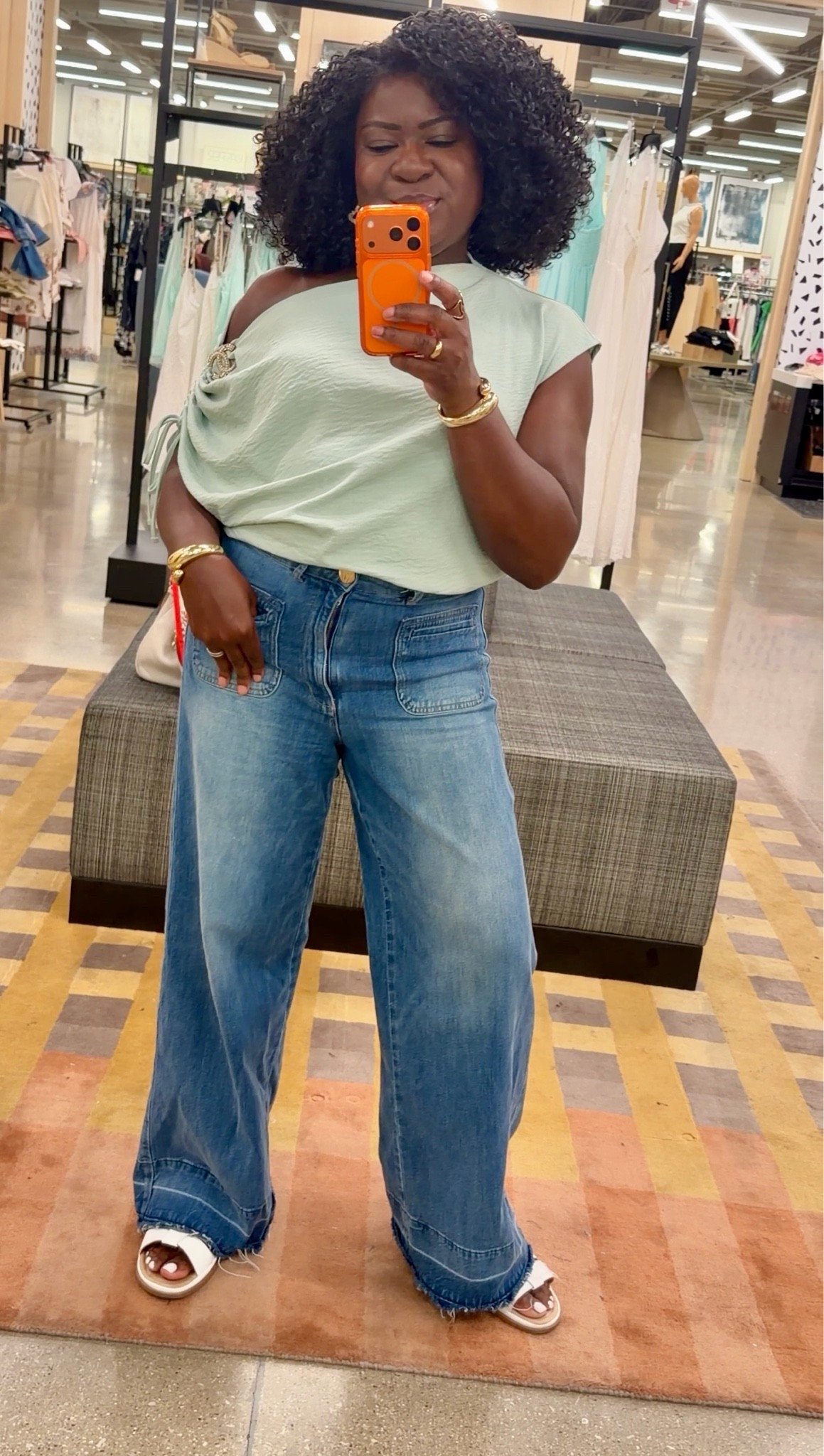 Casual OOTD. The blouse is from Amazon and the jeans are from H&M.