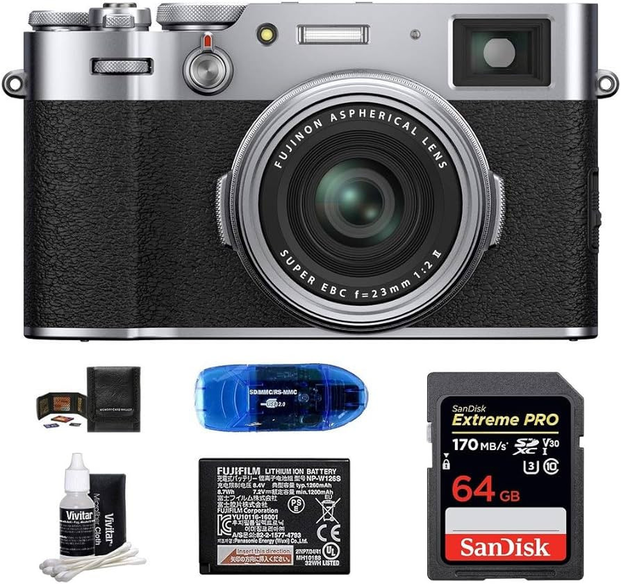 Fujifilm X100V Digital Camera (Silver) Bundle Includes: SanDisk 64GB Extreme PRO SDXC Memory Card... | Amazon (US)