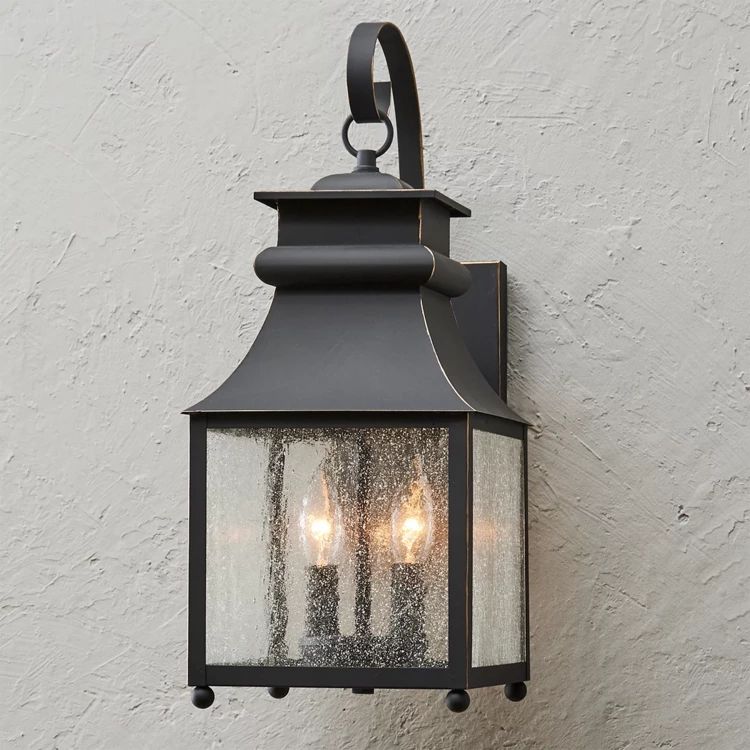 Homesteader Seeded Glass Outdoor Wall Lantern - 2 Light | Shades of Light