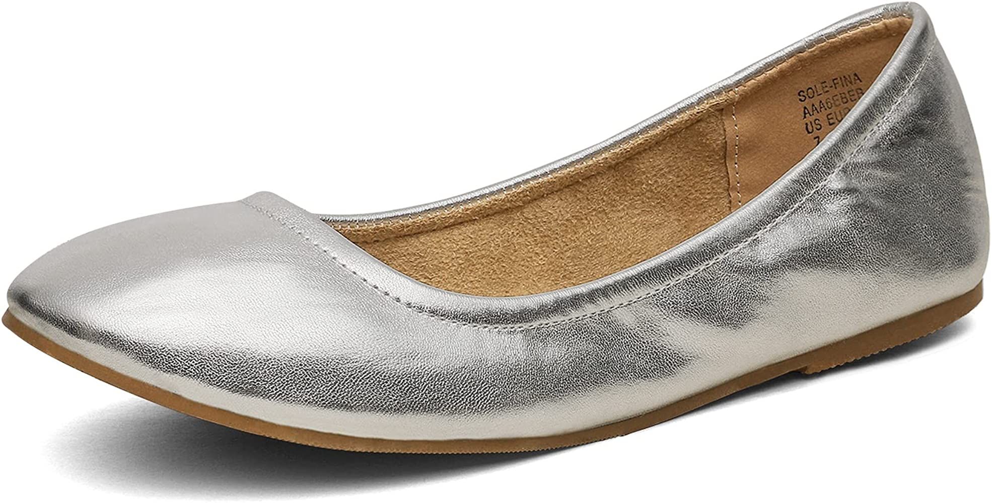 DREAM PAIRS Women's Sole-fina Solid Plain Walking Classic Ballet Flats Shoes | Amazon (US)