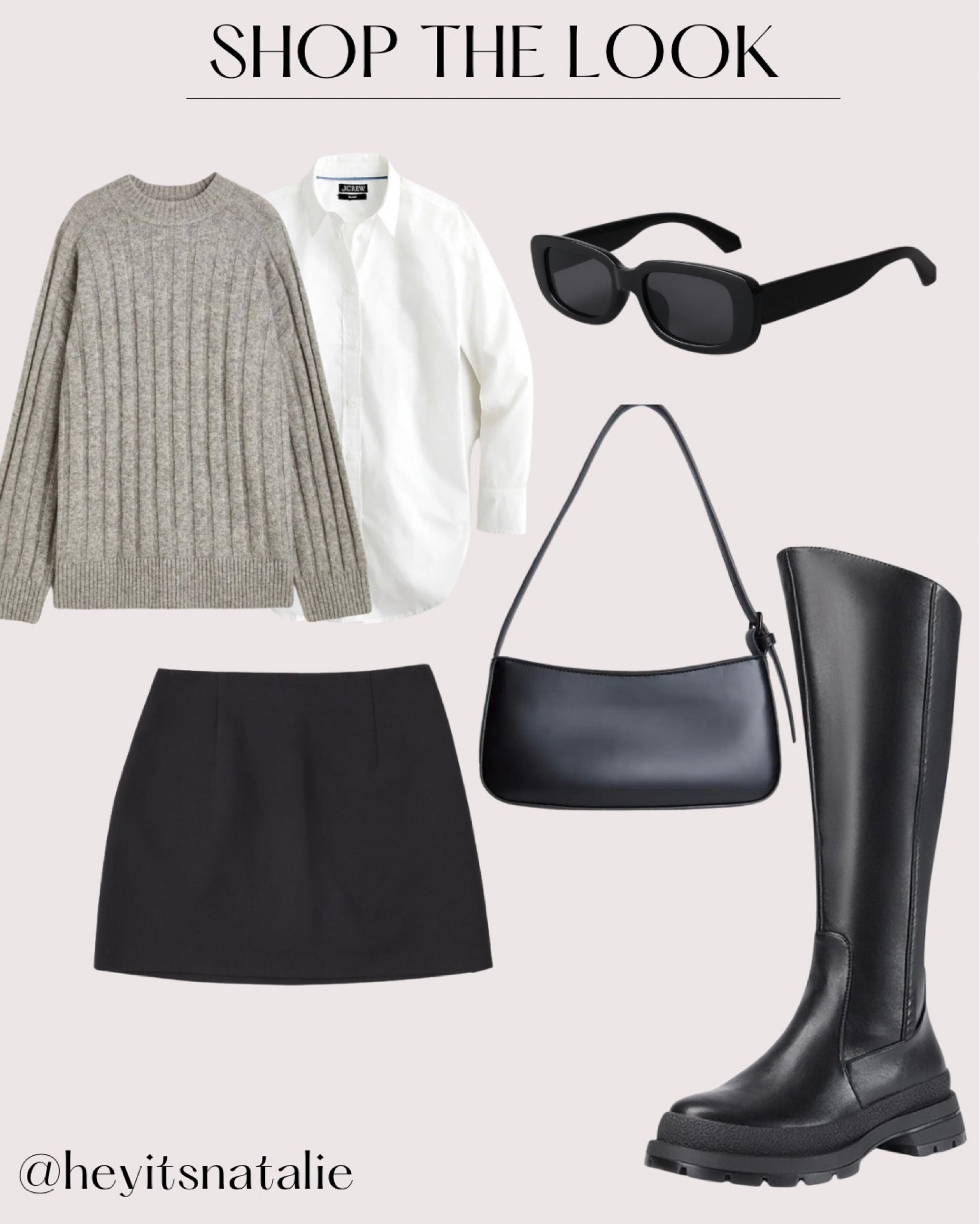 Easy layered fall outfit to recreate 

Skort + oversized sweater + button down + tall boots. 
Shirt is reformation and fits tts. Sunglasses are amazon and my fav   Skirt has a cargo feel from Zara. Everything else is old. Linked similar  

#LTKover40 #LTKsalealert #LTKstyletip