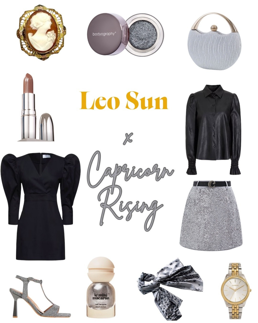 Astrology coded style:
Leo Sun x Capricorn Rising 

☀️ Sun sign = Your primary astrology sign (when people ask “what’s your sign?” this is the one you say). Your core self & what motivates you. 

⬆️ Rising sign = How people perceive you & how you present yourself to the world. (Sun sign can be learned with birth month and day; Rising sign needs that info + location & time of birth.) 

♌️ Leo Personality - Confident, charismatic, dramatic, warm, generous, ambitious, proud, strong-willed. 

♑️ Capricorn Personality. - Ambitious, disciplined, responsible, practical, reserved, patient, traditional, hard-working. 

This combo is the ultimate boss babe. Leo’s bold confidence and Capricorn’s focused ambition creates an absolute force to be reckoned with in the boardroom and outside of it. 

Style Guide:

- Power suits are a MUST, but tailored is essential for Capricorn and wow factor is number one for Leo so try something like a tailored blazer with ruffled sleeves. 

- Leo is into trends, but Capricorn loves tradition so this combo gravitates to styles and patterns that never go out of fashion (leopard print & LBDs, for instance). 

 - Leo loves bold pieces, but Capricorn is a minimalist so, when accessorizing, pick just one statement piece (like a chunky gold necklace or a bold bag).

- For the color palette, stick to metallic neutrals like silver and gold, plus taupe, cream, charcoal gray, black, and navy or royal blue. 

Other must-have pieces: Big sunglasses, simple gold jewelry, neutral colors on bold silhouettes (like a high-low dress in steel gray), a Bodycon LBD, sleek stilettos. 

#LTKFindsUnder100 #LTKStyleTip #LTKFallSale