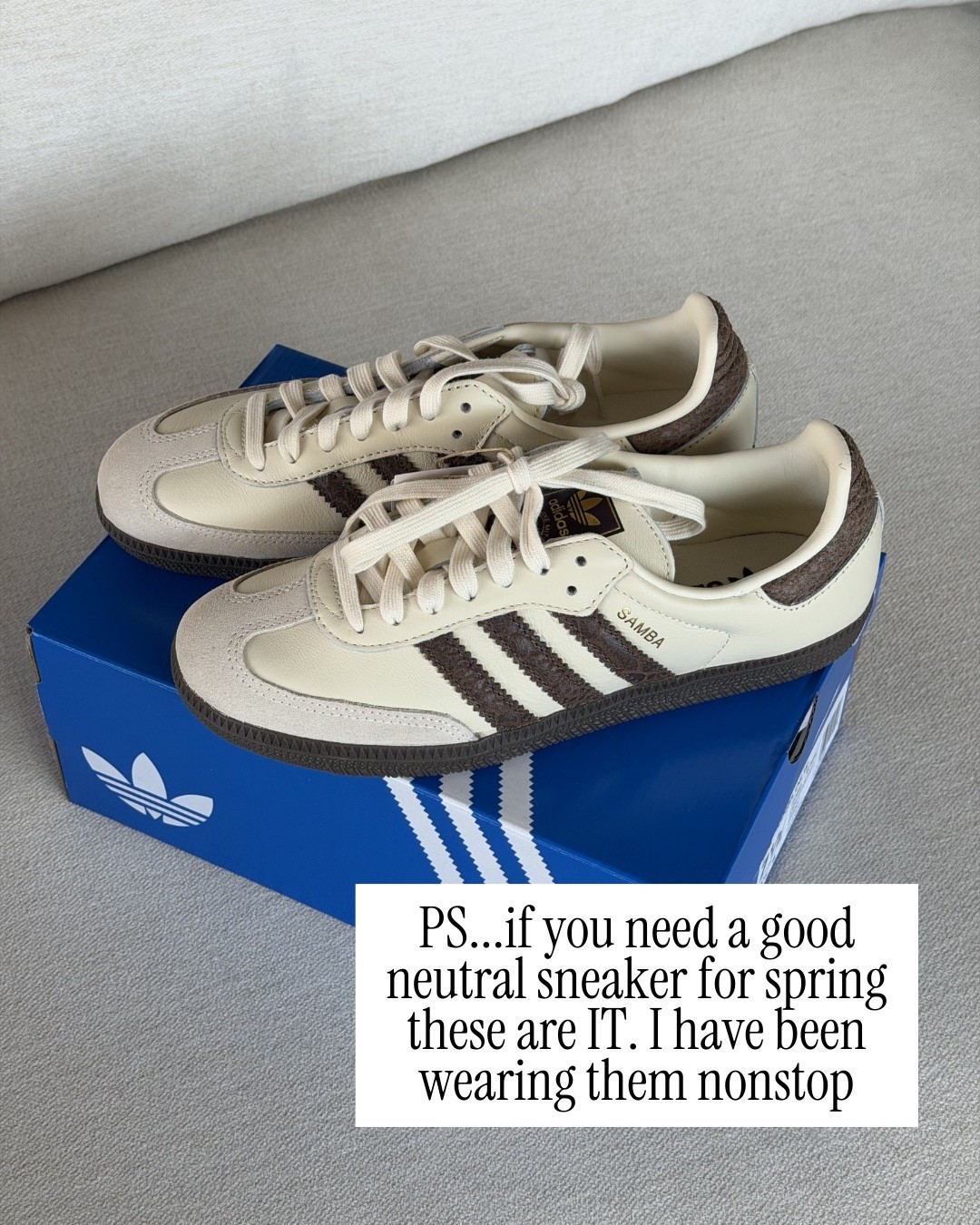 Neutral adidas sneakers 

#LTKgrwm #LTKPetite #LTKootd