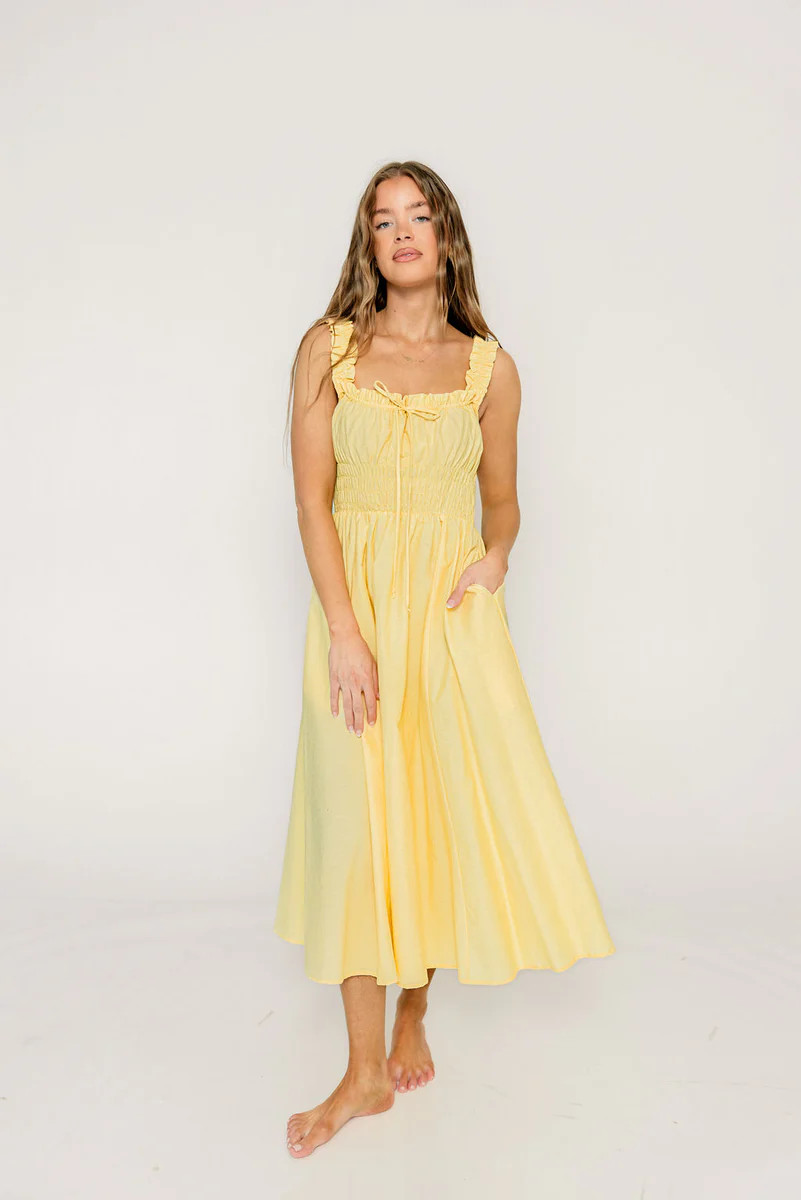Libra Maxi Dress in Yellow | Worth Collective