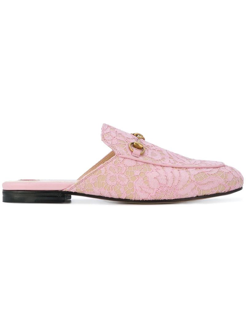 Gucci - Princetown mules - women - Leather/Polyester - 35, Pink/Purple, Leather/Polyester | FarFetch US