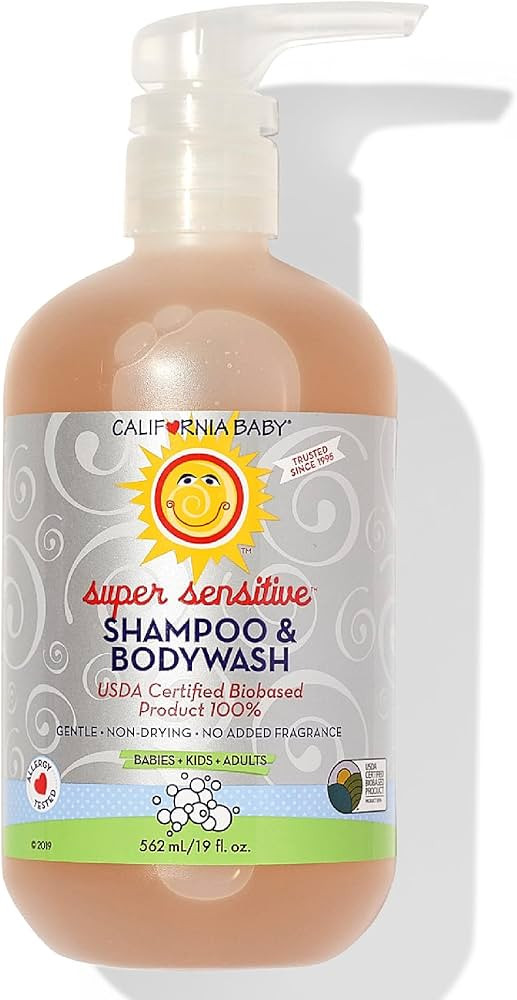 California Baby Super Sensitive Shampoo and Body Wash, Fragrance Free, 19 Ounce | Amazon (US)