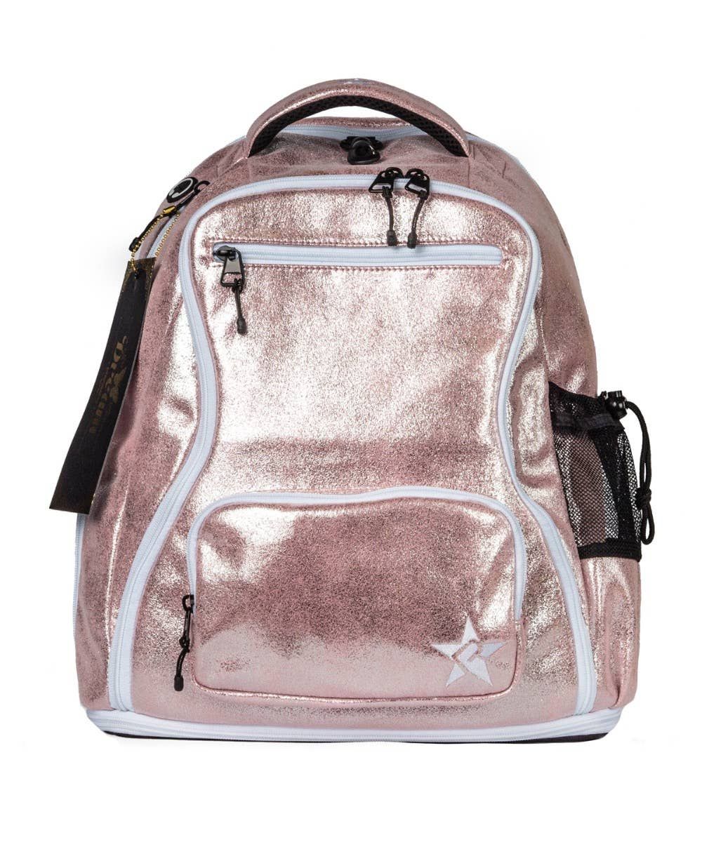 Pink Champagne Vegan Faux Suede Dream Bag with White Zipper | Rebel Athletic