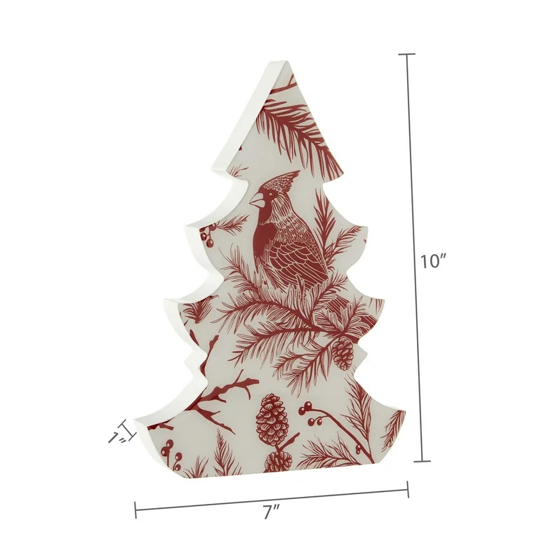 Red Cardinal Christmas Tree Tabletop Decoration, 10", by Holiday Time - Walmart.com | Walmart (US)