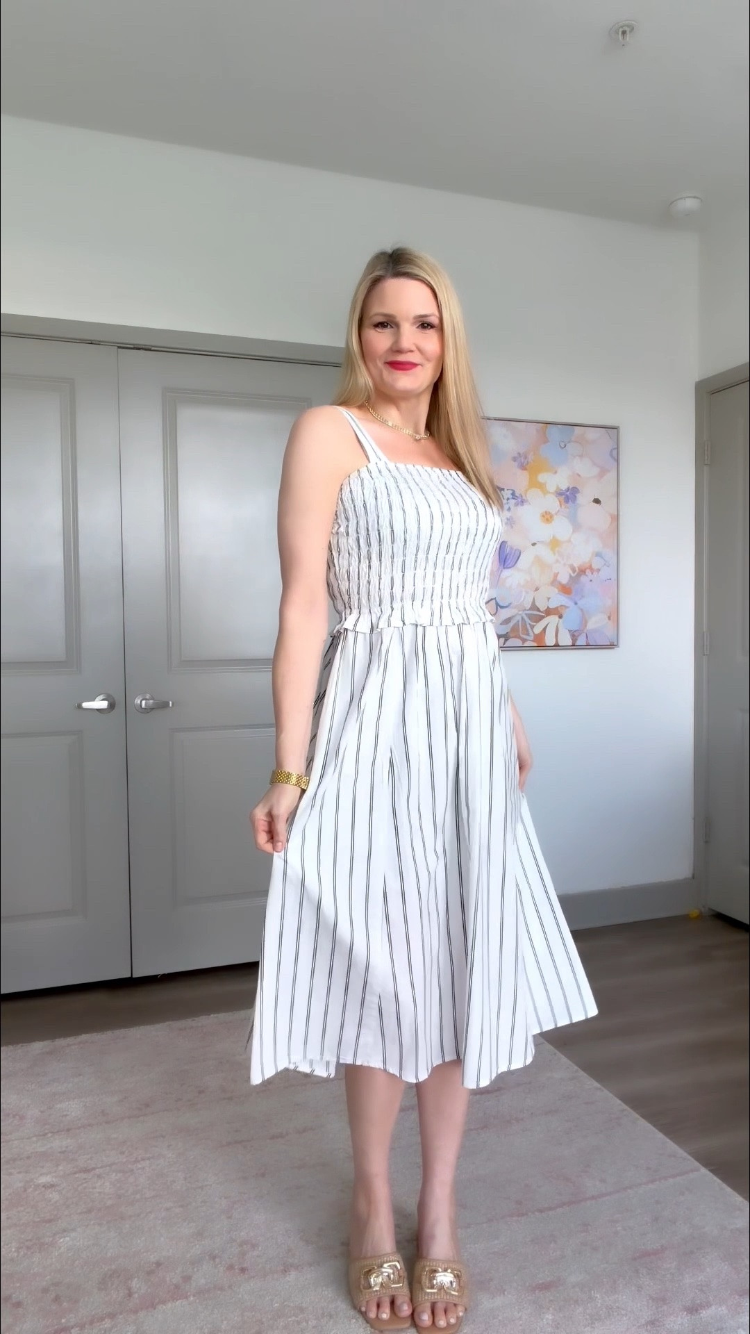 Taylor Swift’s look for less engagement dress for under $30! I’m in the size small. Runs true to size. Striped midi dress with smocking. Adjustable straps.

#LTKootd #LTKgrwm #LTKSaleAlert