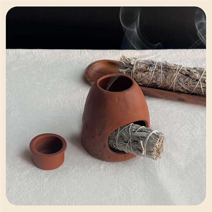 Handmade Terracotta Palo Santo Holder, Multi-Functional Chiminea Clay Burner for Smudging, Medita... | Amazon (US)