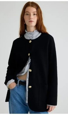 J. Crew Giselle Sweater Blazer Small Black Wool Blend Relaxed Fit Preppy #BO154 | eBay US