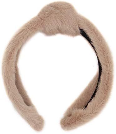 Faux Mink Hairband with Knot - Winter Fashion Fluffy Accessory - Luxury Headwear - Fake Fur Fuzzy... | Amazon (US)