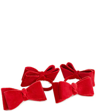 Southern Living Chinoiserie Christmas Collection Red Bow Napkin Rings, Set of 4 | Dillard's | Dillard's