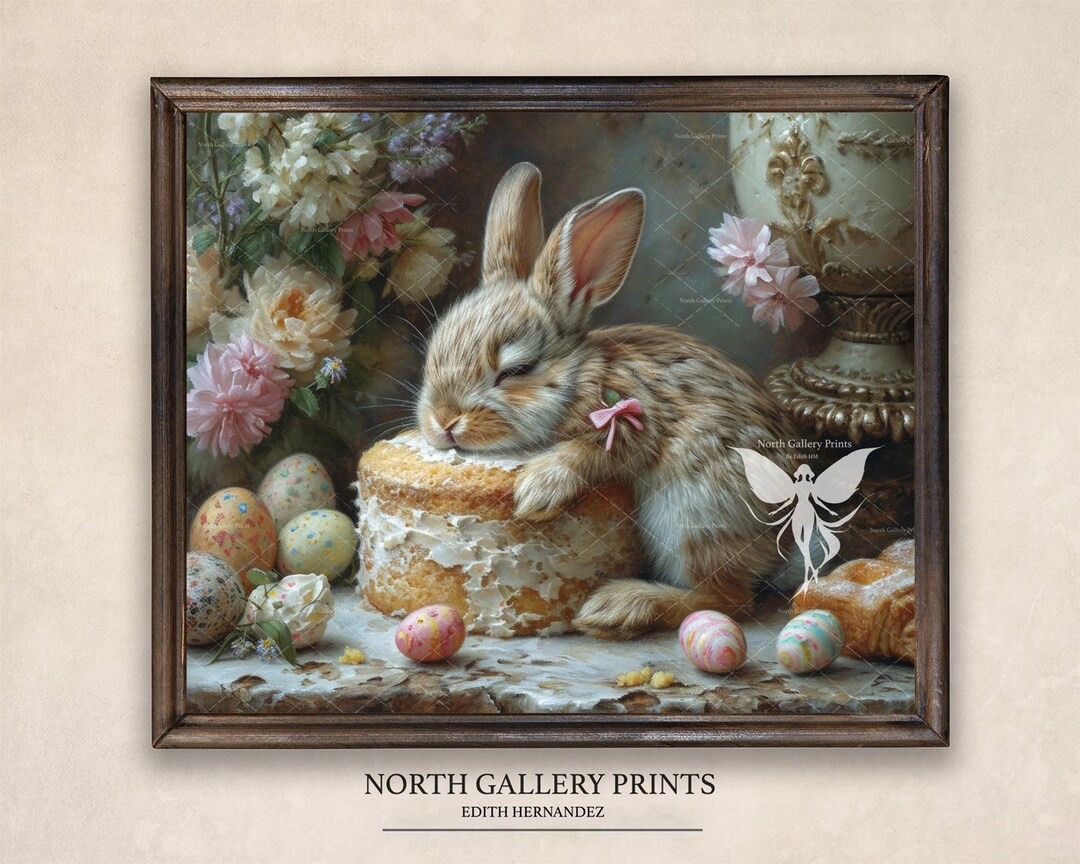 Easter Digital Prints, Easter Bunny Printables for Kitchen Decor, Easter Rabbits Nursery Wall Art... | Etsy (US)