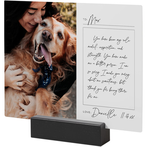 Tabletop Metal Prints: Handwritten Letter Black Stand 8x10 White Shutterfly | Shutterfly