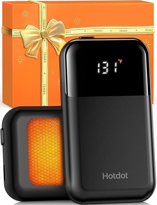 Hotdot Hand Warmers Rechargeable, Heat Levels (104–131°F), Real-Time Temp & Battery Display, E... | Amazon (US)