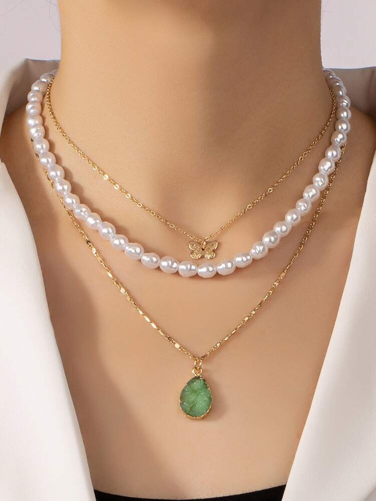 Butterfly Charm Layered Necklace | SHEIN