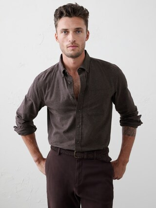 Slim-Fit Lightweight Flannel Shirt | Banana Republic Factory