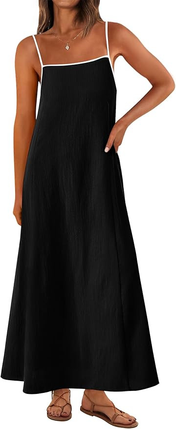 KIRUNDO Beach Cover Ups for Women Swimsuit Dress 2025 Summer Spaghetti Strap Loose Flowy Long Sun... | Amazon (US)