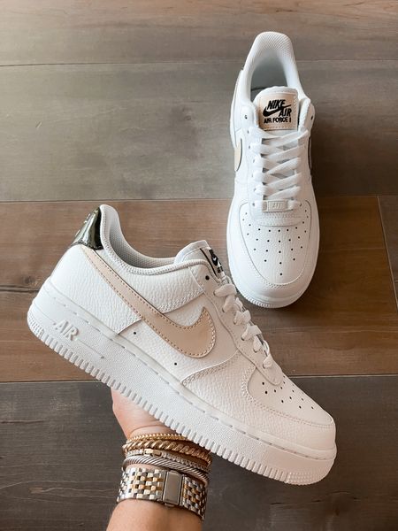 White tan black Nike Air Force 1 white sneakers run tts 

#LTKshoecrush
