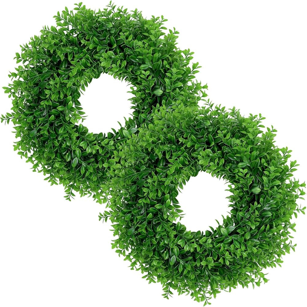 U'Artlines 2Pack 17" Front Door Wreaths Artificial Spring Summer Greenery Hanging Garland for Hom... | Amazon (US)