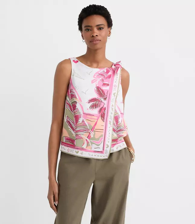 Palm Shoulder Tie Top | LOFT