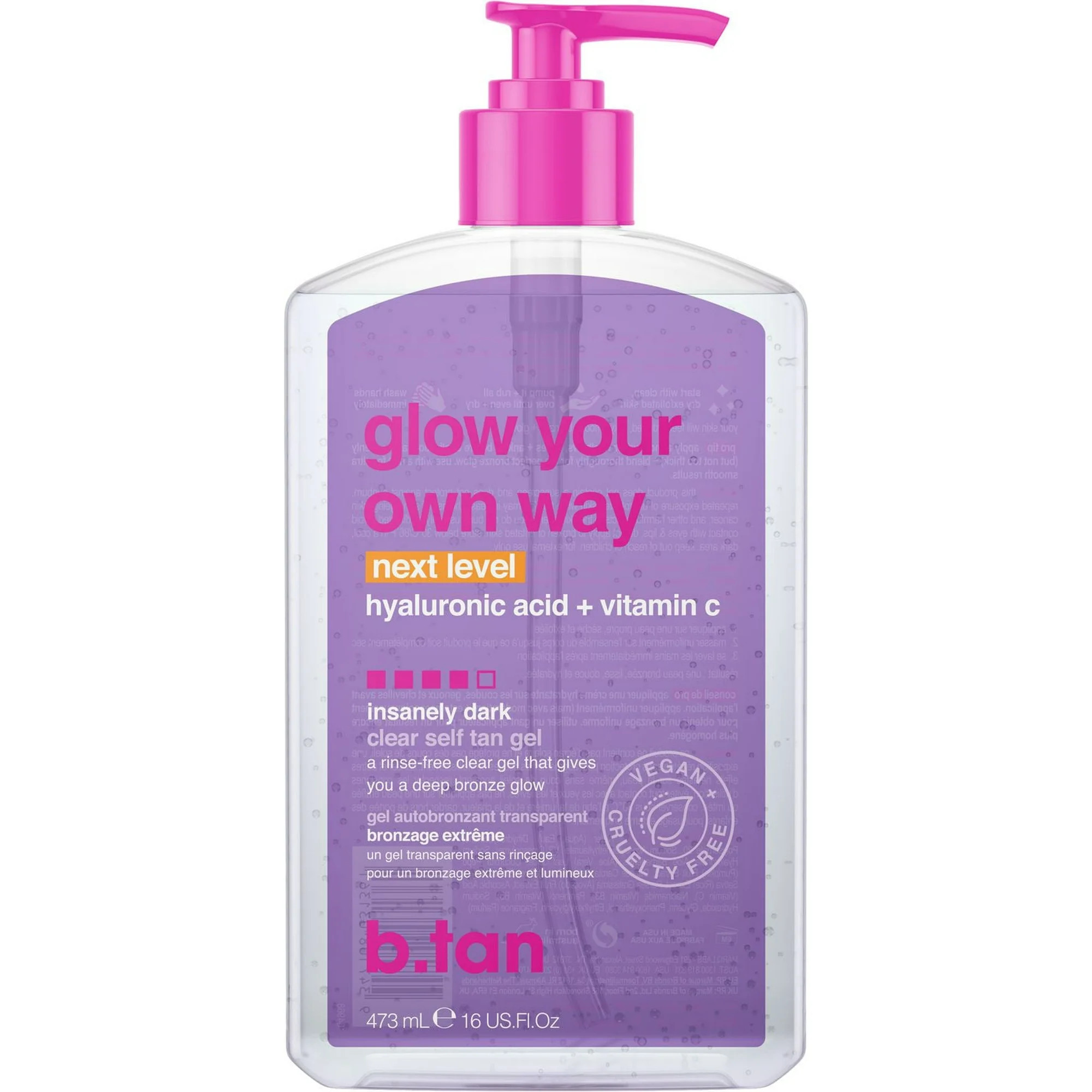 B.tan Glow Your Own Way Next Level Clear Self Tan Gel 16 oz, next level tan gel 437mL | Walmart (CA)