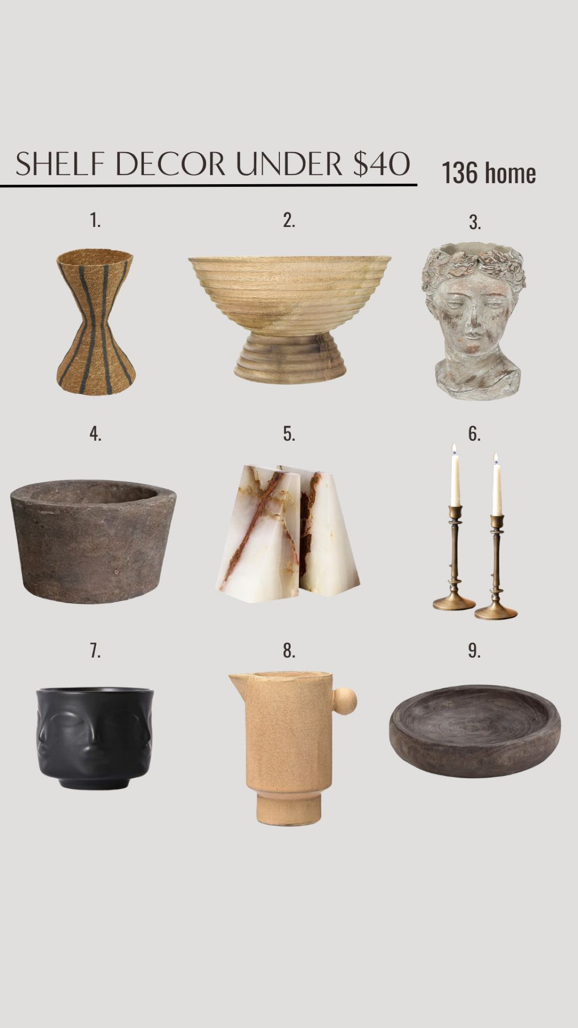 Shelf Decor Under $40 #shelfdecor #under40 #amazonhome #interiordesign #interiordecor #homedecor #homedesign #homedecorfinds #moodboard 

#LTKhome #LTKstyletip #LTKfindsunder50