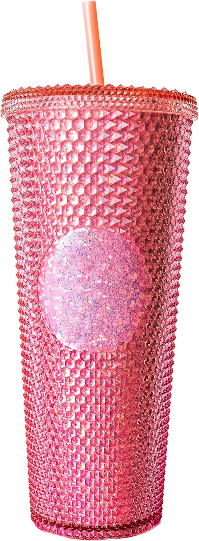 Sterz 24oz Studded Tumbler with Lid and Straw | ? Multiple Color Variations | Double Layer Des... | Amazon (US)