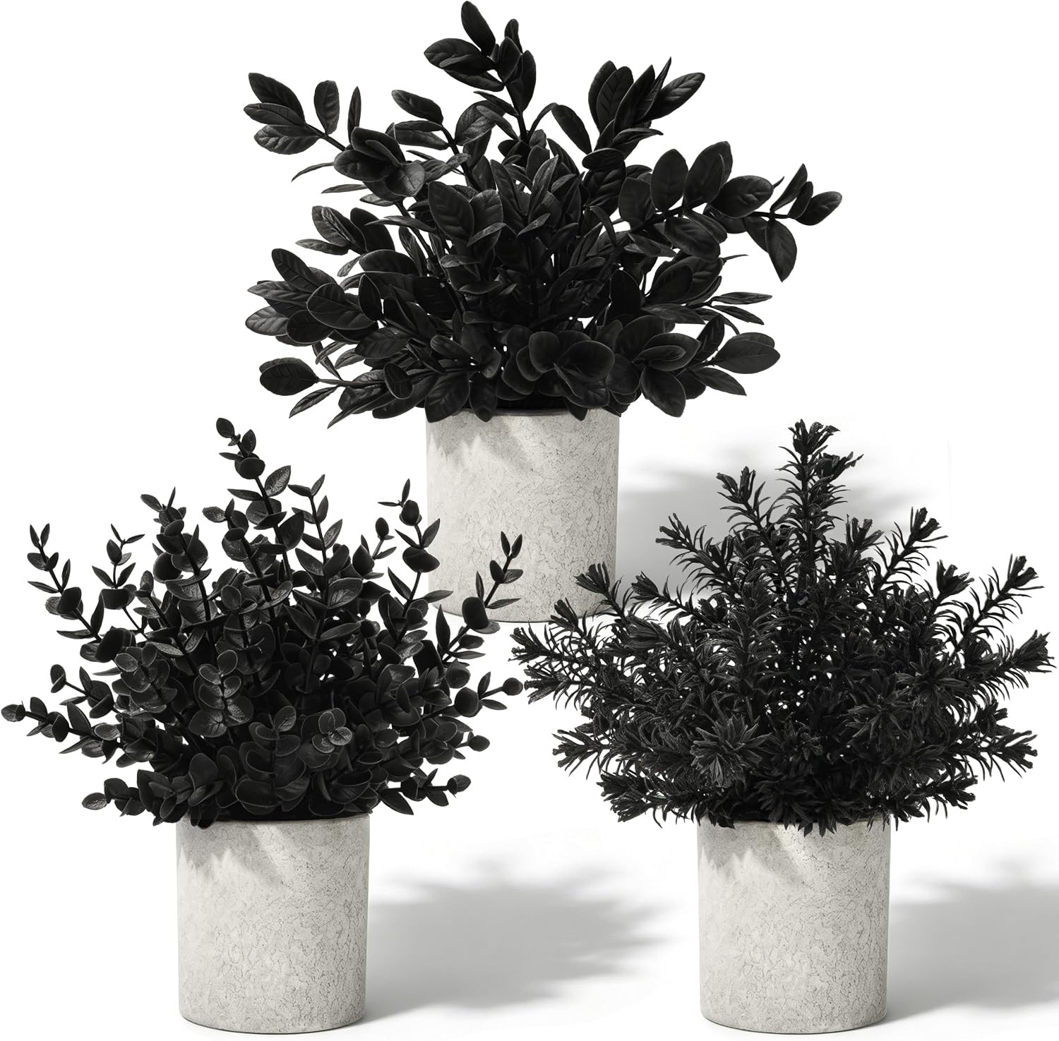Der Rose 3 Pack Black Eucalyptus Fake Plantsfor Halloween Bathroom Decor | Amazon (US)