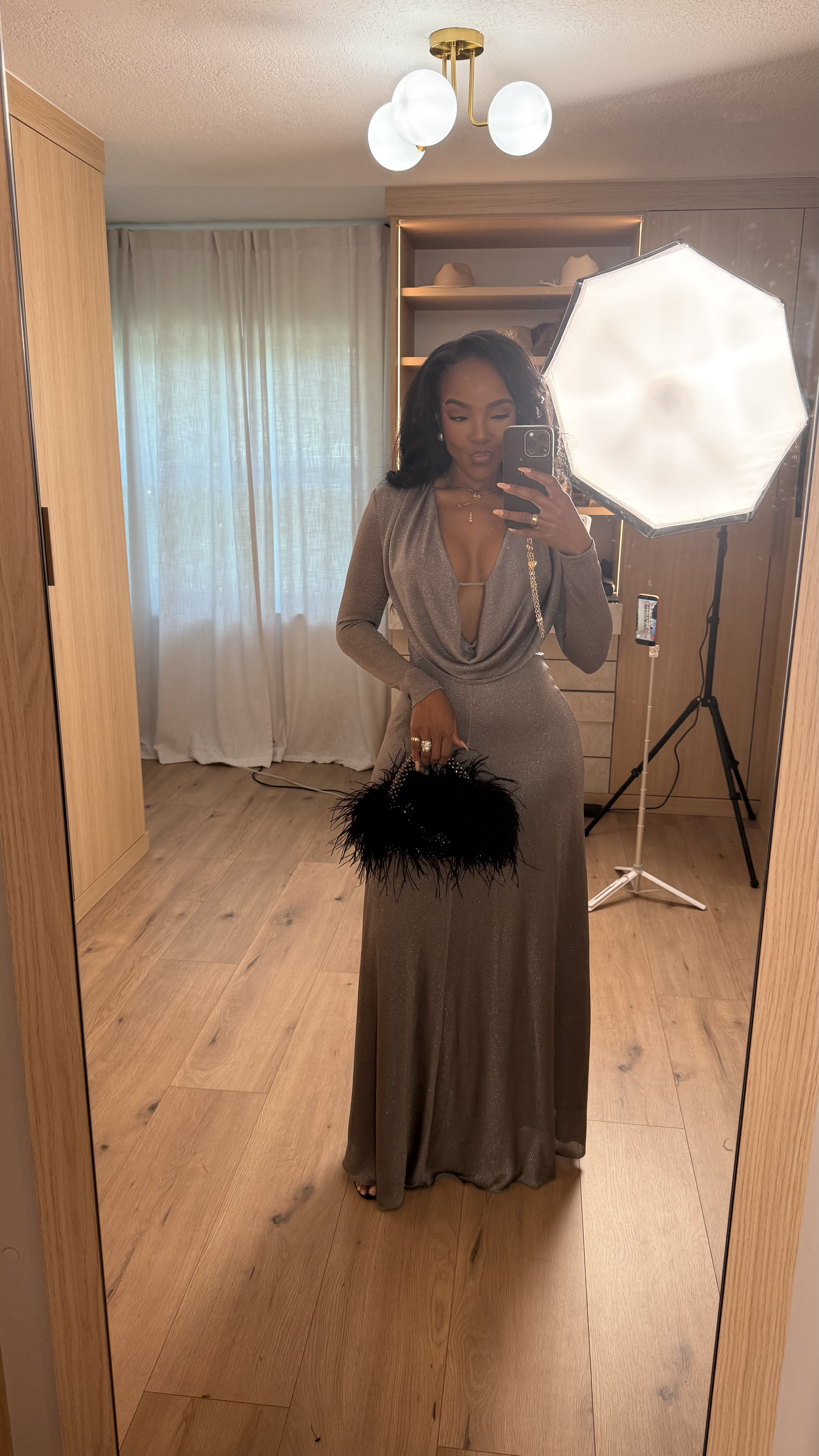 Scroll to shop!  
A glam evening gown perfect for weddings, galas, or a formal event.  