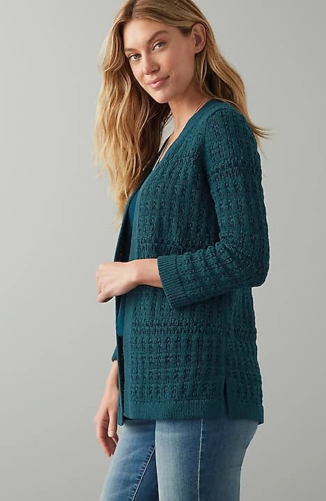 Textured-Stitch Open-Front Cardi | J. Jill