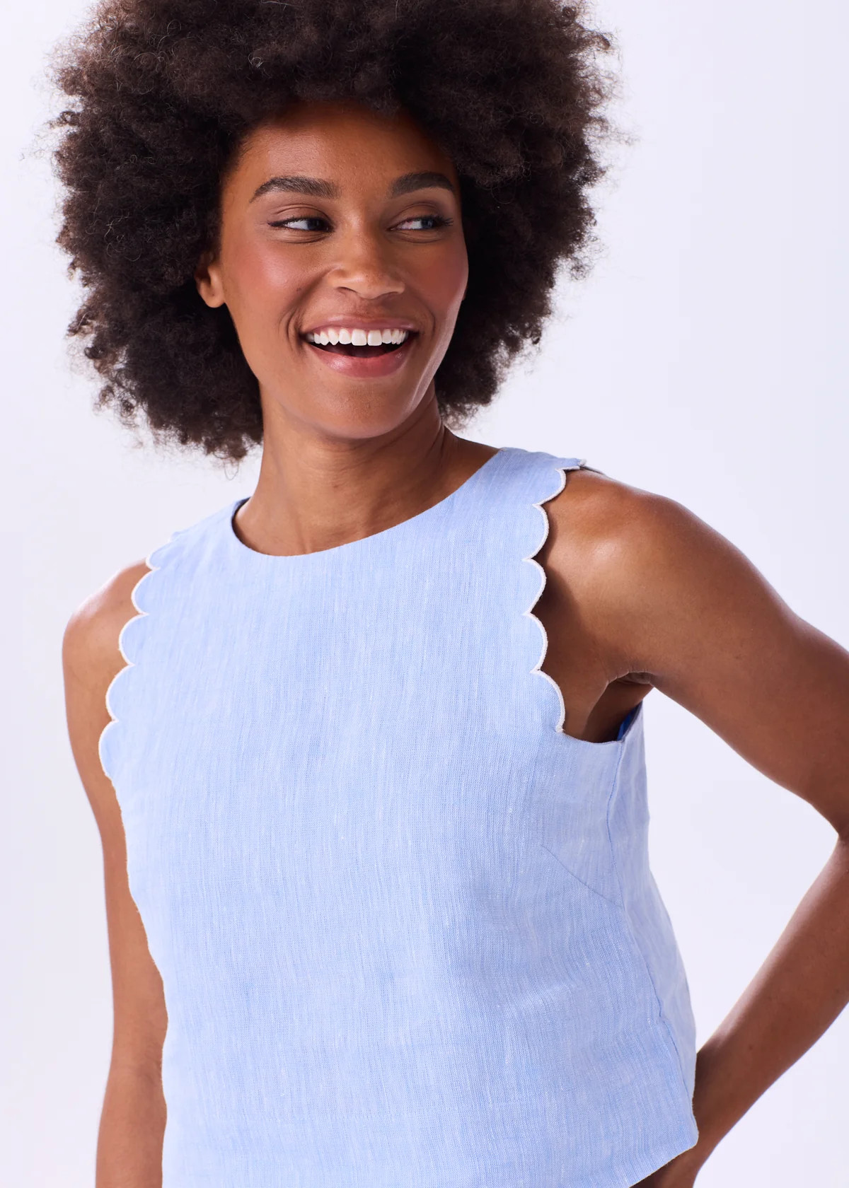 The Scallop Linen Tank | Alice Walk