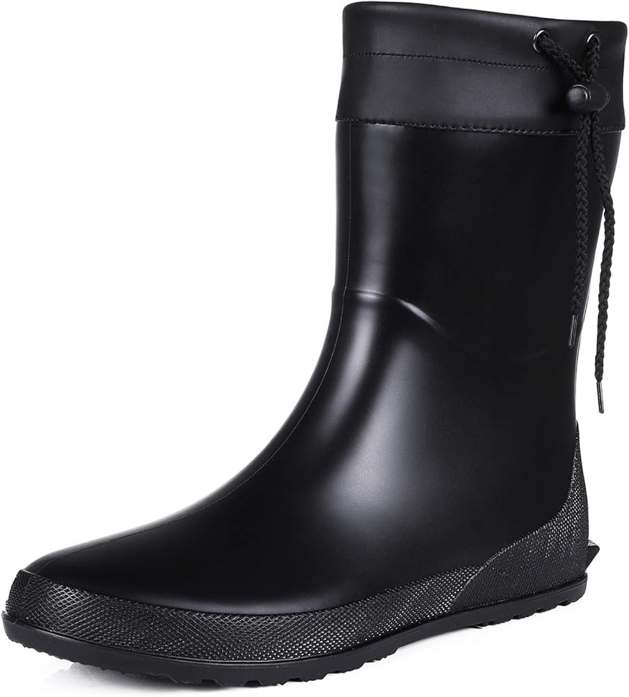 Women's Mid Calf Rain Boots Collar Muck Boots Ultra Lightweight Portable Garden Shoes | Amazon (US)