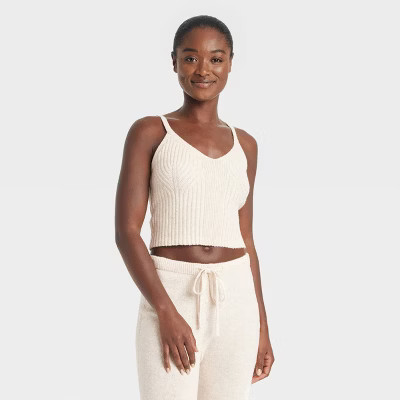 Women's Sweater Pajama Tank Top - Auden™ Oatmeal S | Target