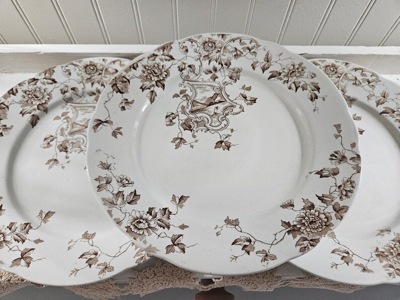 1800's 1900's Brown Transferware Dinner Plates - Etsy | Etsy (US)