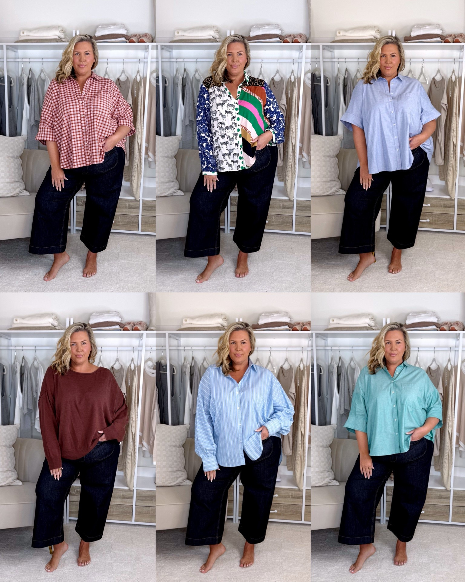 Anthro haul!! Wearing a 2X in all. The striped blue button up is a little tight around the hips so I’d size up. The jeans are a 18W and a little tight around the waist. Everything else fits true to size. Plus size, apron belly, fall fashion, outfit inspo, mom life

#LTKMidsize #LTKPlusSize #LTKSeasonal