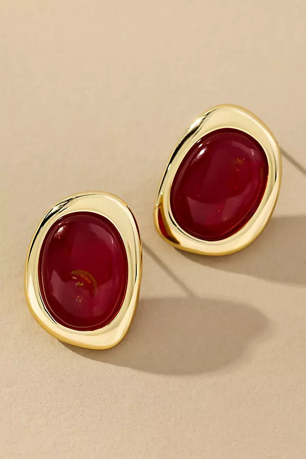The Amber Honey Resin Stud Earrings | Anthropologie (US)