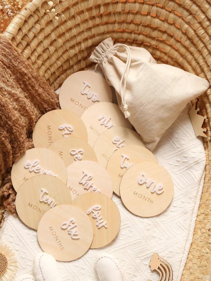 Newborn Photography 12pcs Letter Graphic Monthly Milestones Prop | SHEIN
