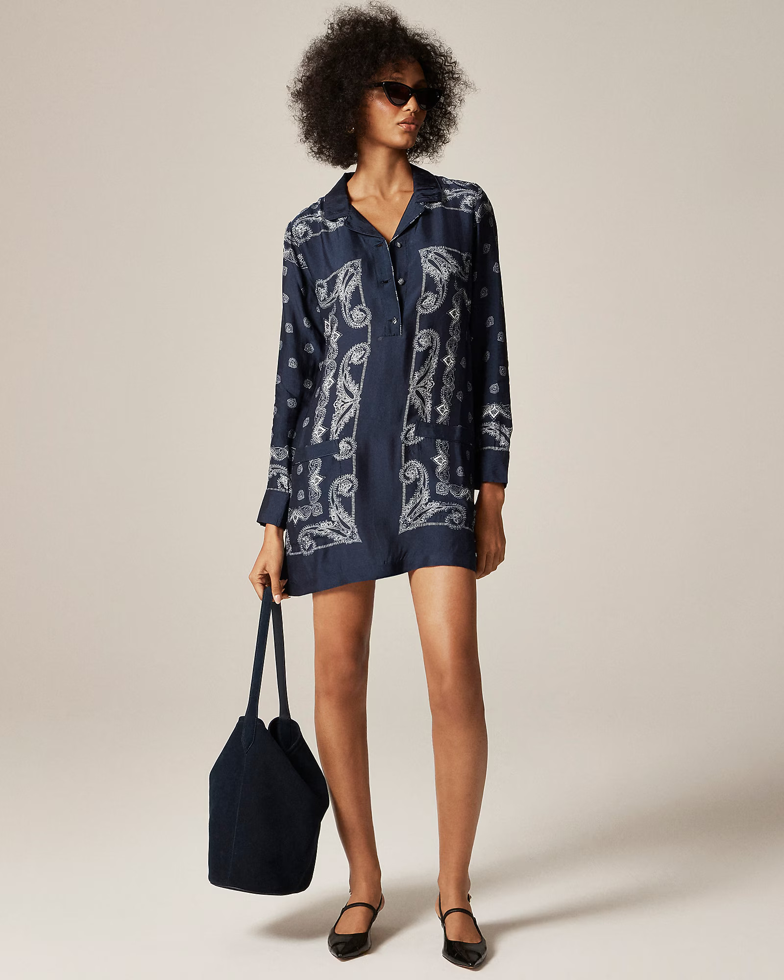 Relaxed-fit shirt-dress in bandana print | J. Crew US