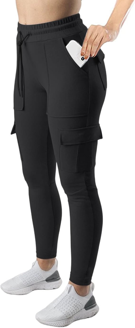 RESHE Womens Yoga Sweatpants with Pockets Stretch Tapered Joggers Pants Drawstring Running Lounge... | Amazon (US)