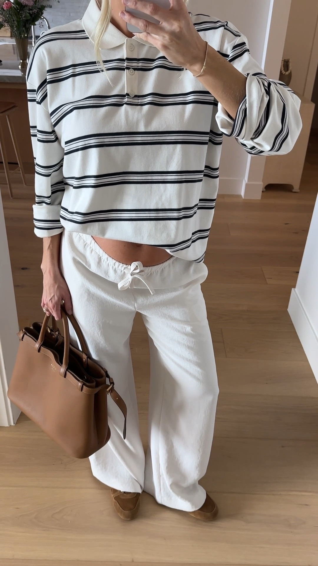 Wearing a medium in top (Lt Birch/ Dk Nght Nv), small reg in pants (light birch), shoes run tts ($$$, linked similar)! #kathleenpost

Spring transition outfit, errands outfit, school drop off, school pick up, airport outfit, lunch date outfit, chic but comfy look, bump friendly, maternity, viral Aritzia pant, lodge pants



#LTKSeasonal #LTKootd #LTKBump #LTKdayinmylife