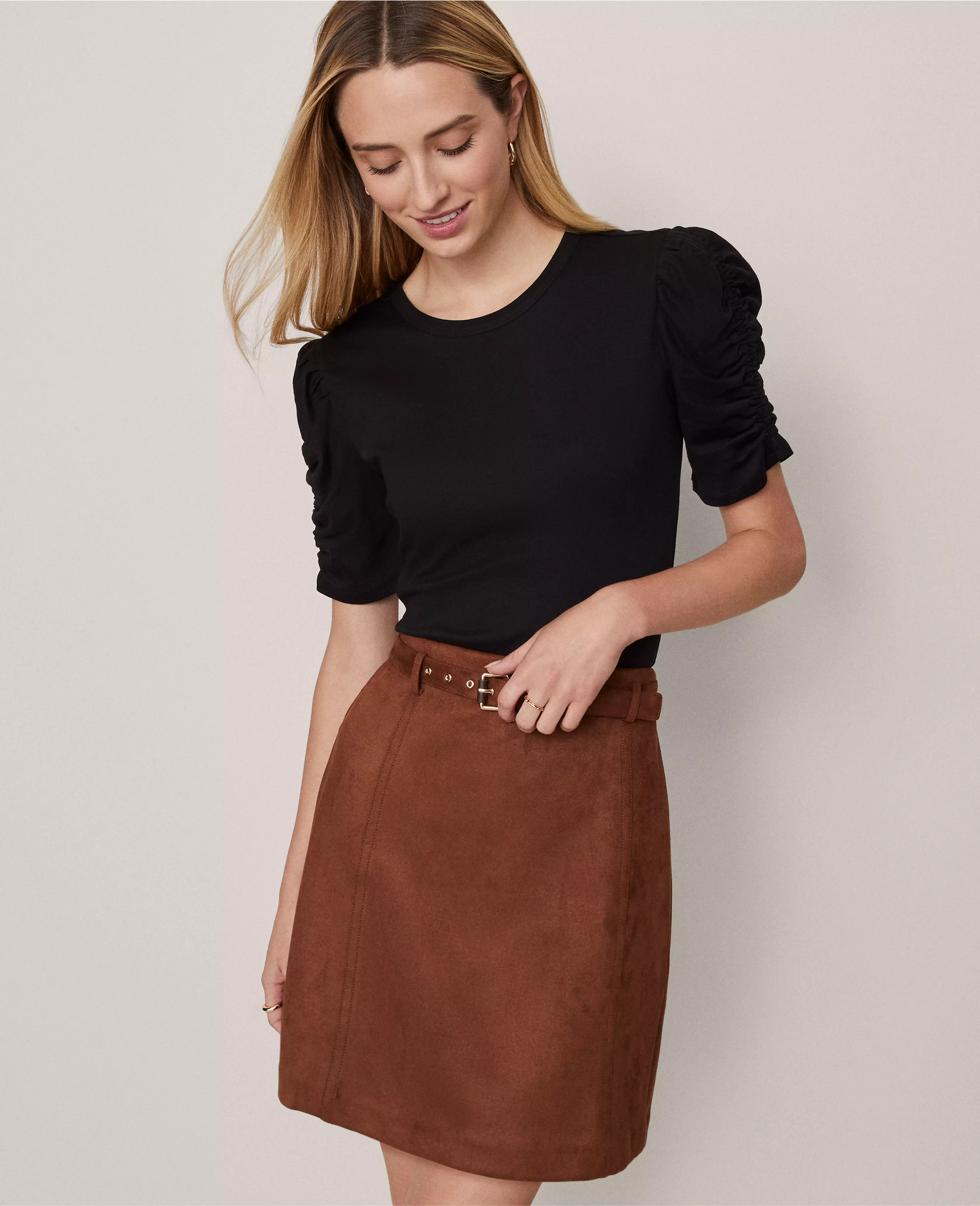 Weekend Collection Shirred Sleeve Top | Ann Taylor