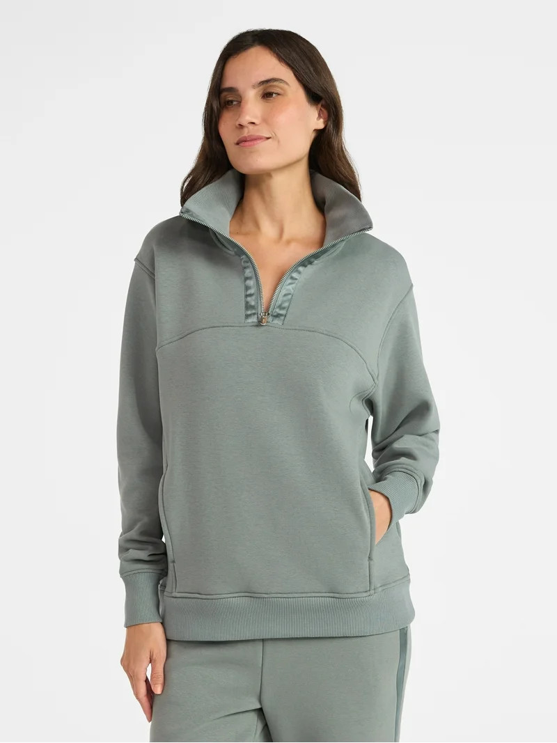 Avia Women's and Women's Plus Fleece Quarter Zip Pullover, Sizes XS-4X | Walmart (US)