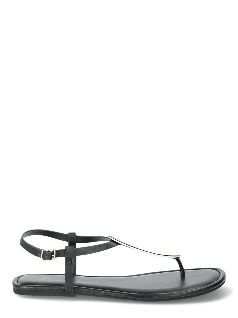 Time and Tru Women's Hardware T-Strap Sandals | Walmart (US)