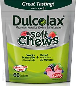 Dulcolax Soft Chews Saline Laxative Mixed Berry Gentle Constipation Relief, Magnesium Hydroxide 1... | Amazon (US)