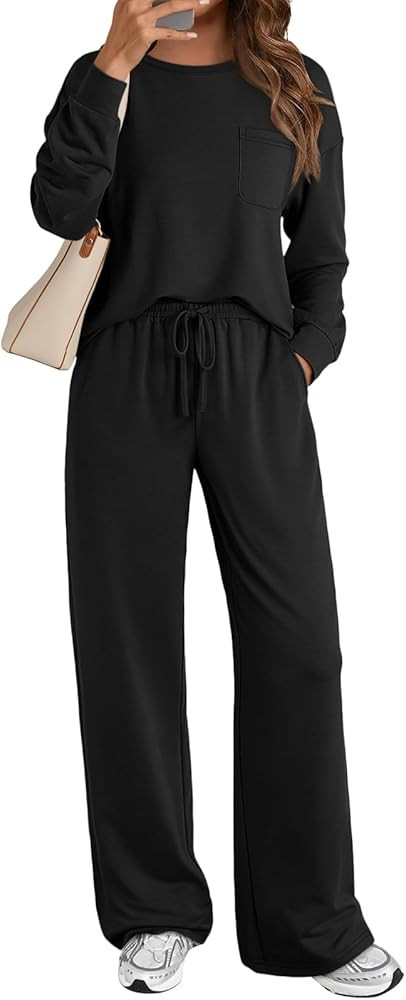 AUTOMET Womens Sweatsuits 2 Piece Lounge Matching Outfits Sweat Sets Tracksuit Travel Sweatshirts... | Amazon (US)